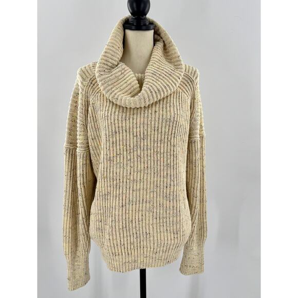 Free People Cream Ivory Confetti Cowl Neck Sweater - Picture 2 of 10